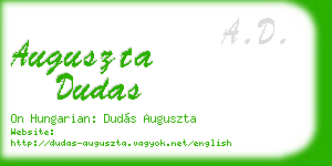 auguszta dudas business card