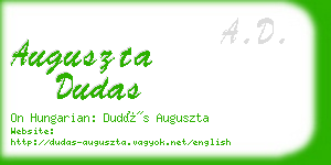 auguszta dudas business card